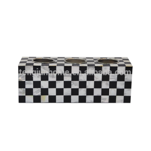 Handmade Luxury Candle Holder with Mother of Pearl Inlay